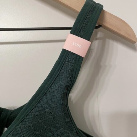NWOT Cacique Lace Overlay Unlined Full Coverage No-Wire Bra Green 36DD - Picture 6 of 13